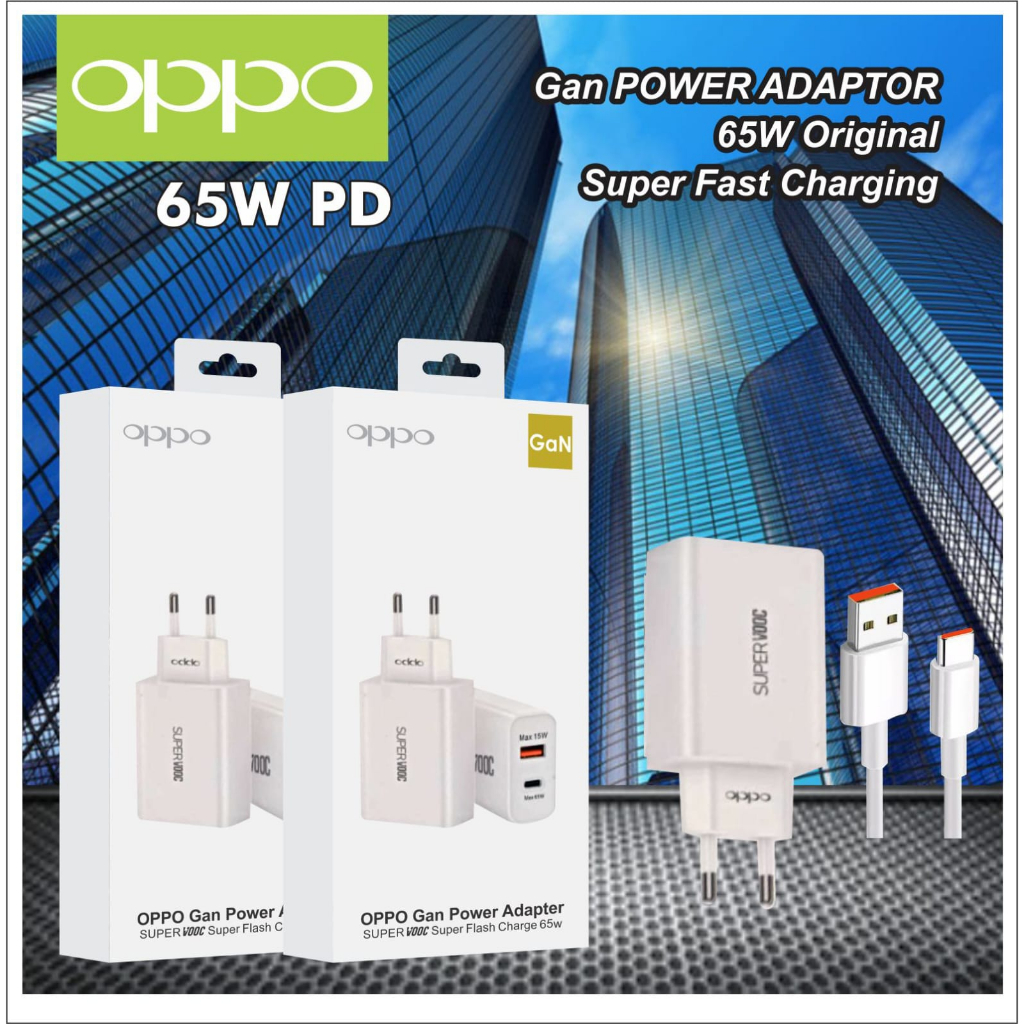OPPO GaN POWER  ADAPTOR SUPER VOOC SUPER FAST CHARGING 65W ORIGINAL