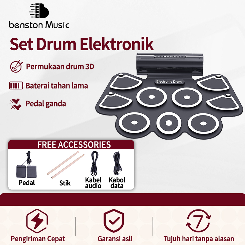 Benston Music- Set Drum/Set Drum Elektronik/Set Drum Set Lipat Nyaman/Set Drum Pemula Latihan