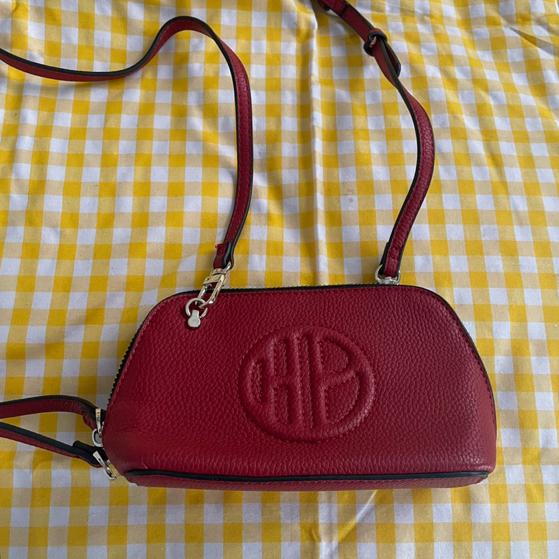 preloved hush puppies mini sling bag red nett