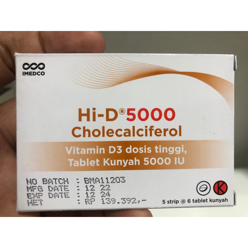 Hi D 5000 Box 30 Tablet Kunyah Vitamin D