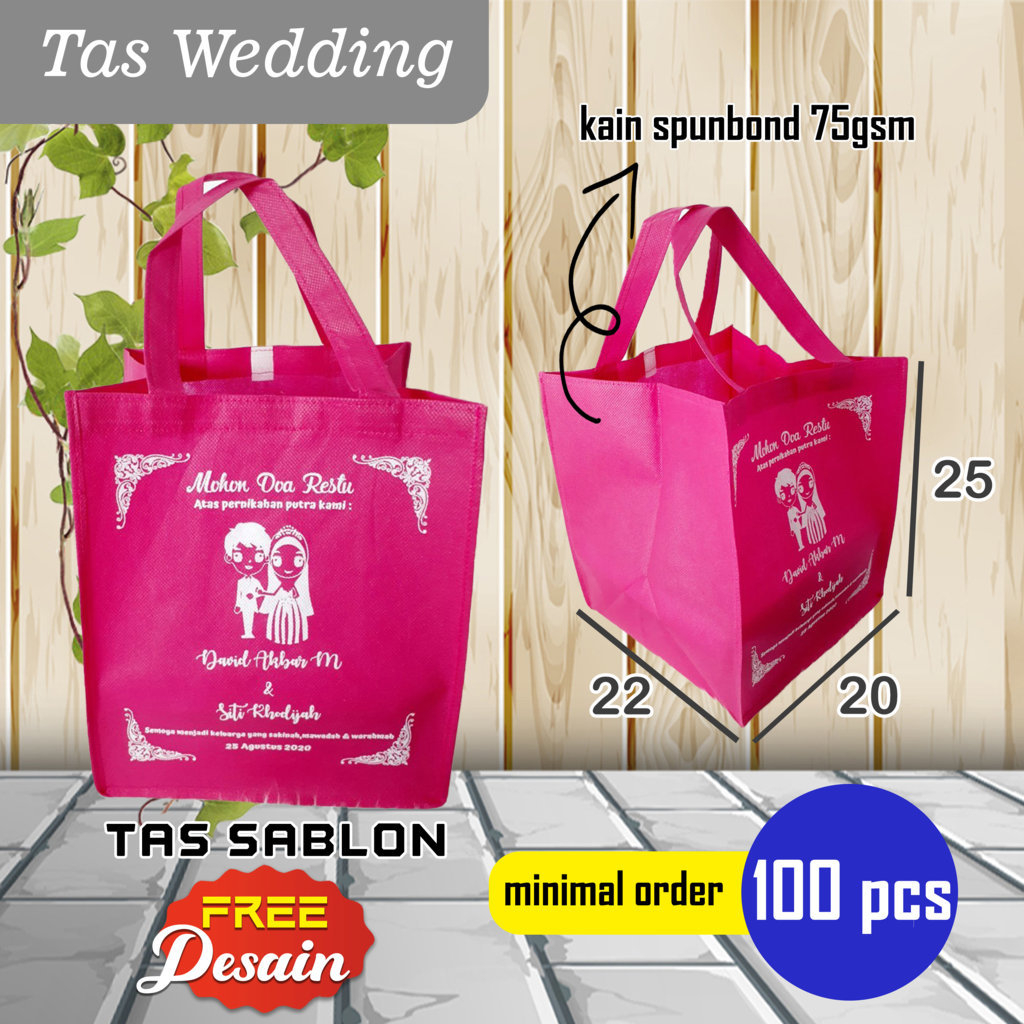 

Goodie Bag Wedding Kotak Sablon Nama Ukuran Box Nasi 20x20