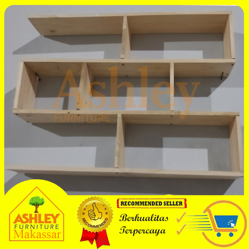 Rak buku dinding kayu / rak pajangan / rak figure / rak atas