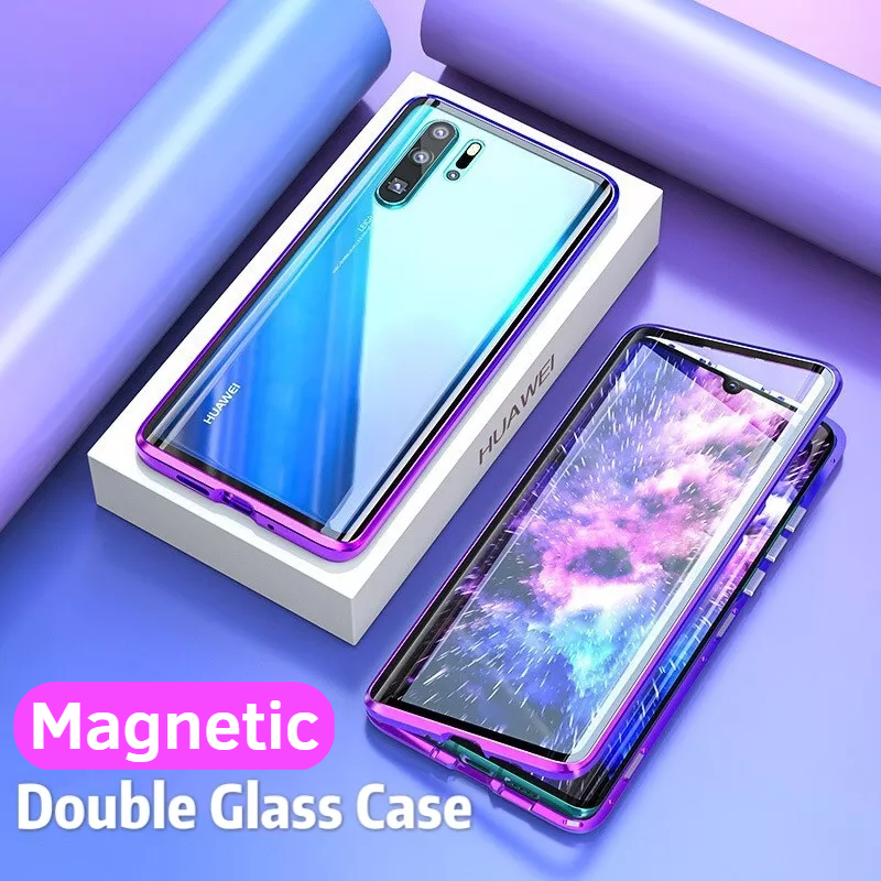 Samsung A9 A8 A8+ 2018 Plus A5 A7 2017 Magnetic Case Full Cover Double Side Glass Magnet Casing Kaca