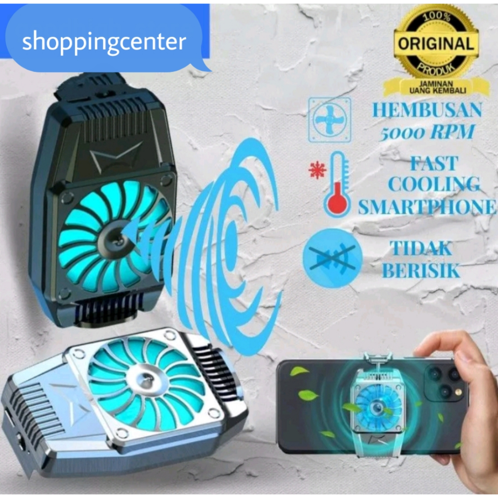 ORI FanCooler Radiator Cooling Pad Kipas Pendingin Hp Gaming 9Mata Kipas/Cooling Fan Hp Smartphone A