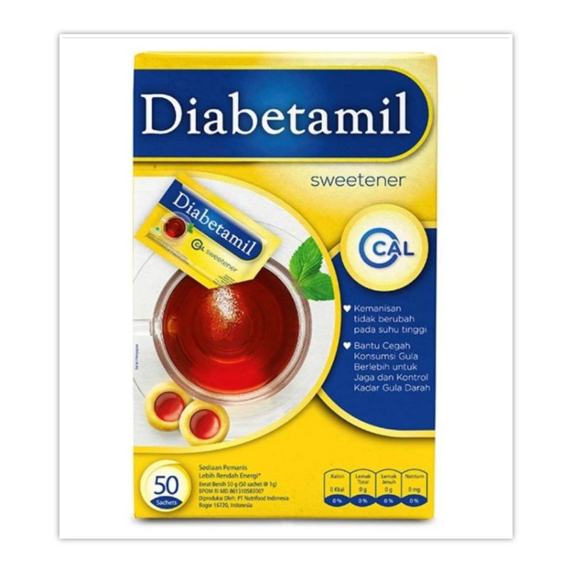 

Diabetamil Sweetener 50 sachet gula Diabetes pemanis