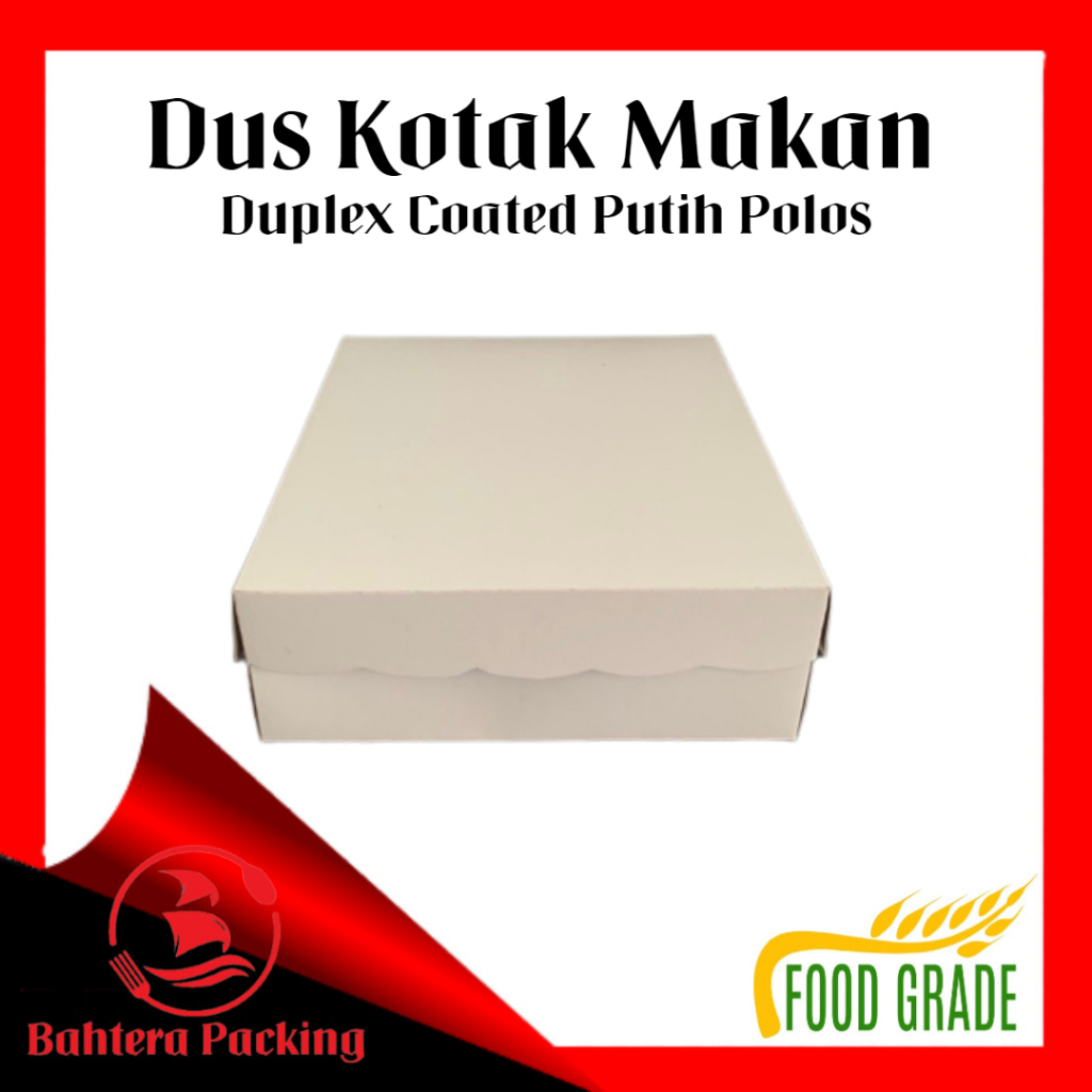 

Dus Nasi Kotak 20x20 Tebal Putih Polos Box Catering Dus Kue Duplex Coated