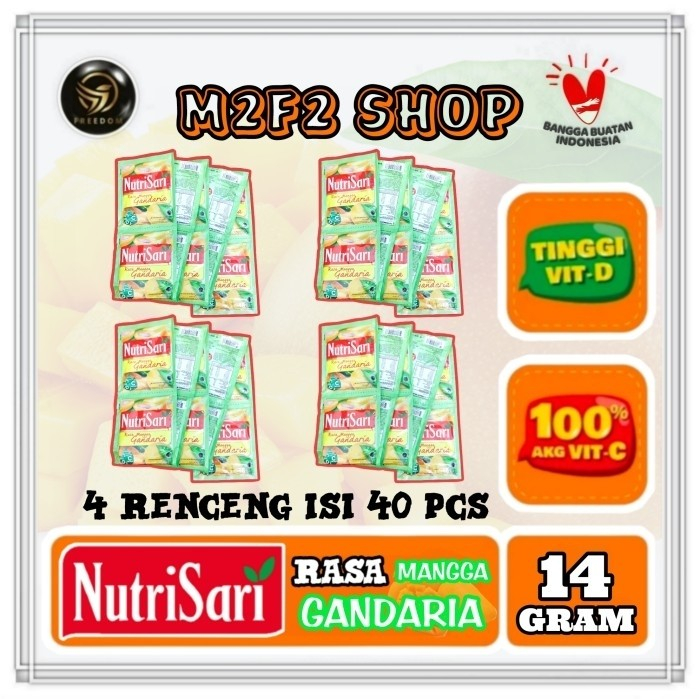 

NutriSari Minuman Serbuk Rasa Mangga Gandaria Sachet - 14 gr (Kemasan 4 Renceng)