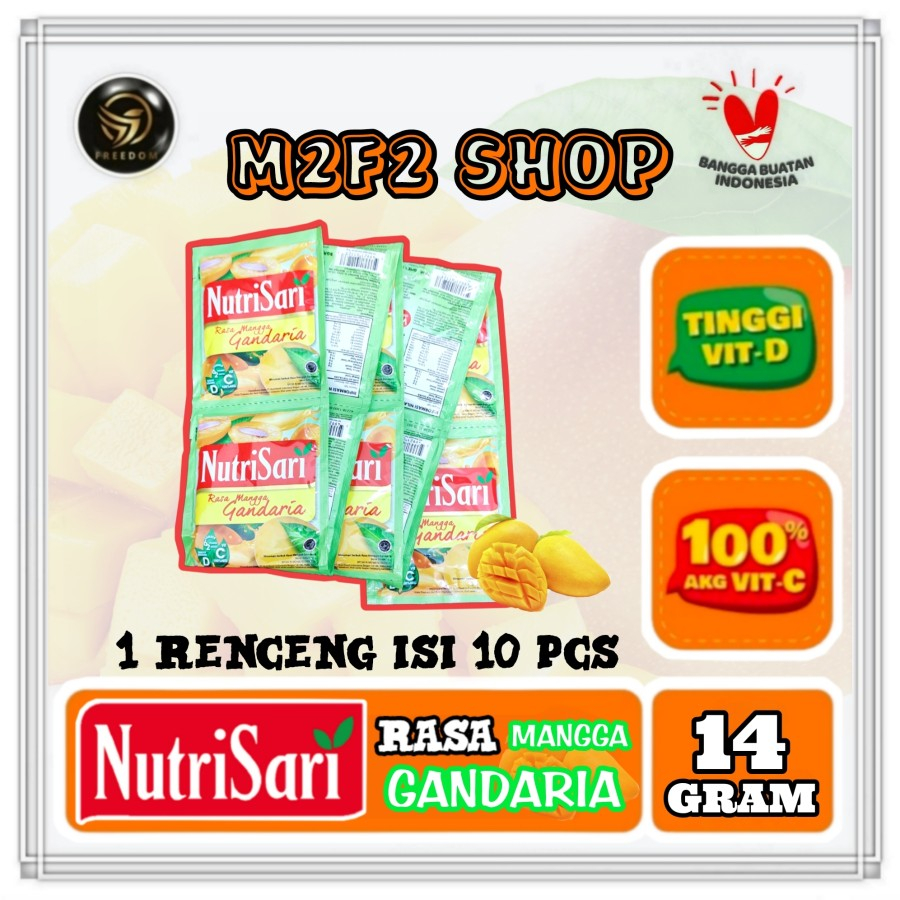 

NutriSari Minuman Serbuk Rasa Mangga Gandaria Sachet - 14 gr (Kemasan 1 Renceng)