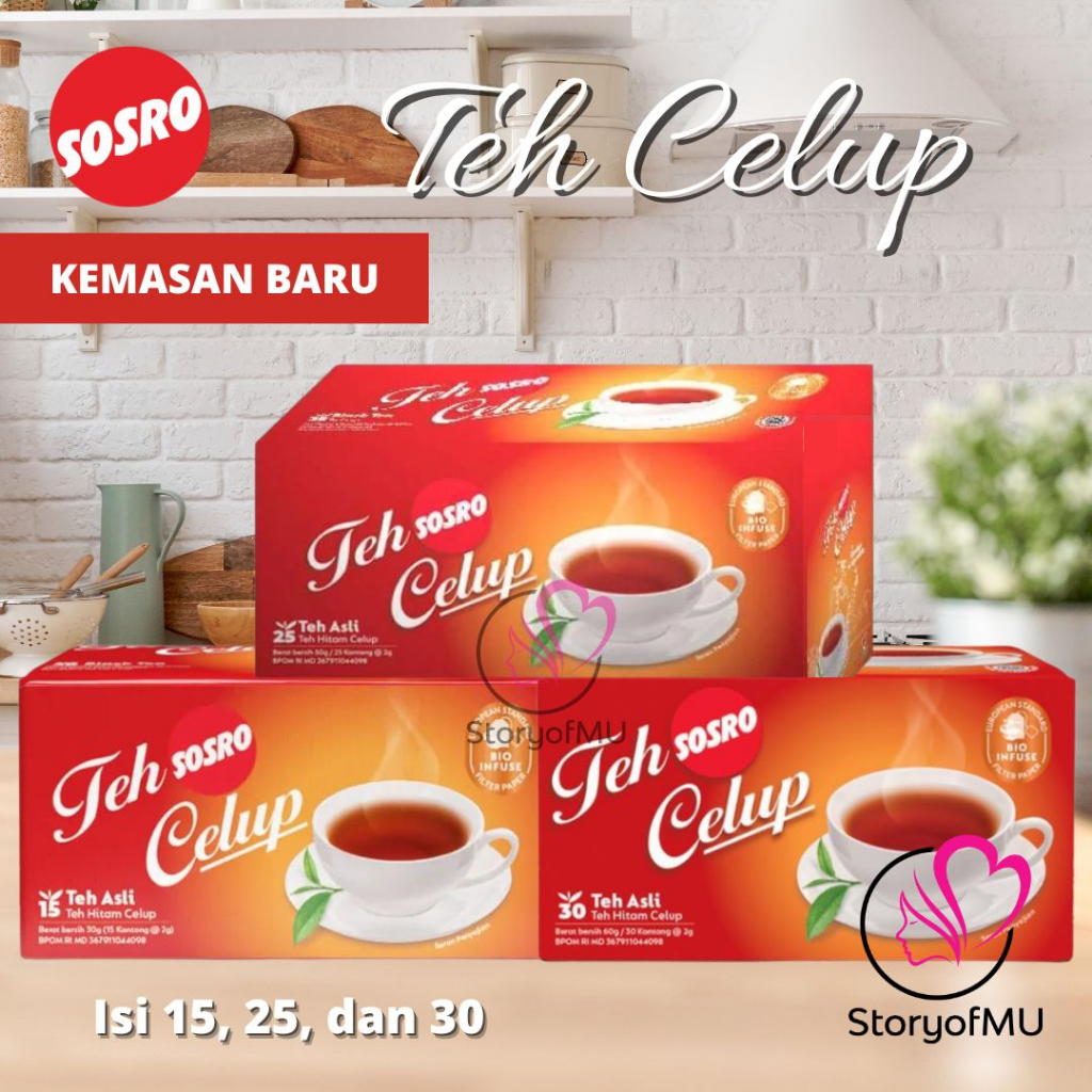 

TEH SOSRO Teh Hitam Celup Isi 15 25 30 Tea Bags - Teh Berkualitas