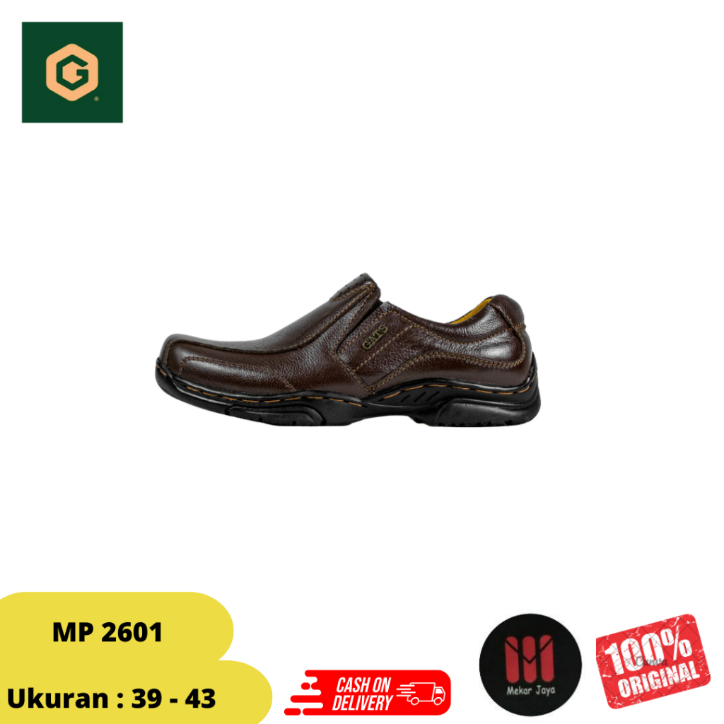 Sepatu Kulit Slip On Casual Pria - Gats MP 2601 Original