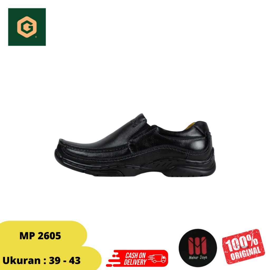Sepatu Kulit Slip On Hitam Casual Pria - Gats MP 2605 Original