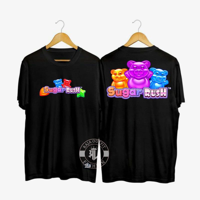 Kaos distro T-Shirt pakaian baju game slot Sugar rush cewe/cowo/pria/wanita