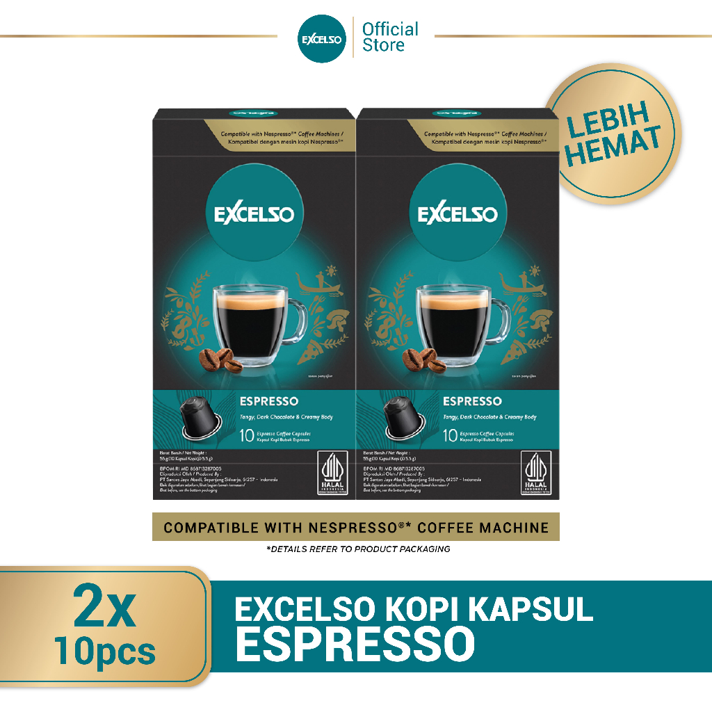 

Excelso Kopi Espresso Twin Pack- Nespresso Compatible Coffee Capsule