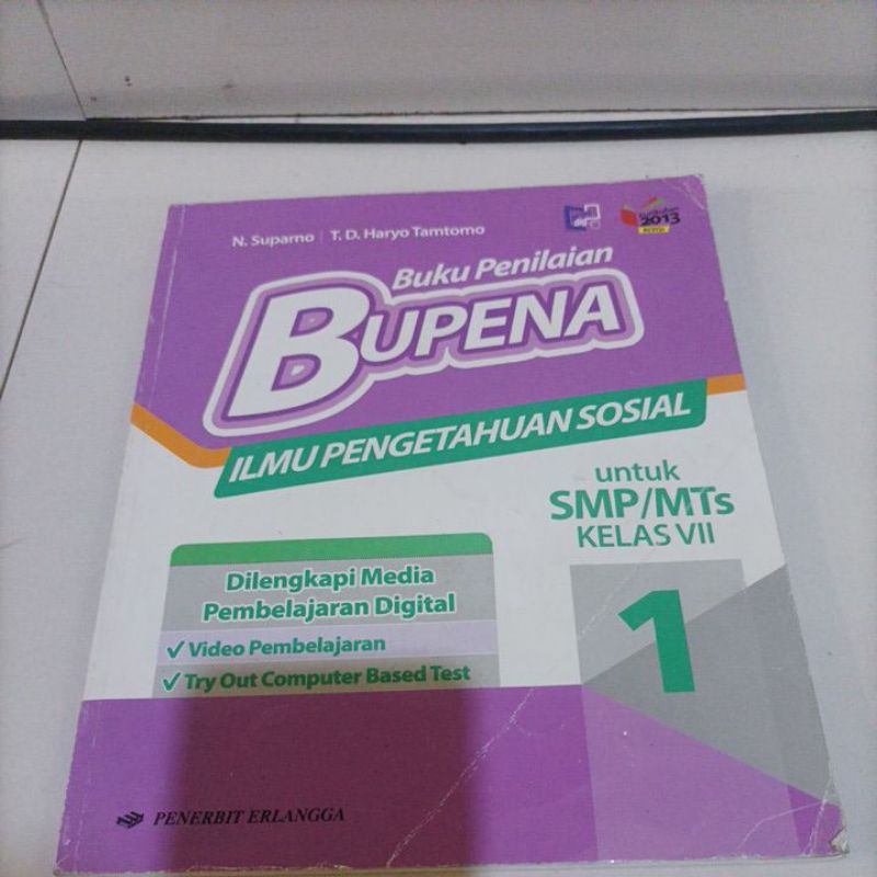 

Buku Penilaian Bupena ilmu pengetahuan sosial Penerbit Erlangga SMP kelas 1 kelas 7 kurikulum 2013 revisi bekas coretan sedikit kelas VII