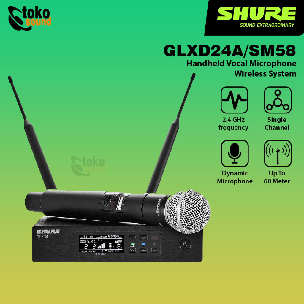 Shure GLXD24/SM58 - Digital Wireless Handheld Mic System Original