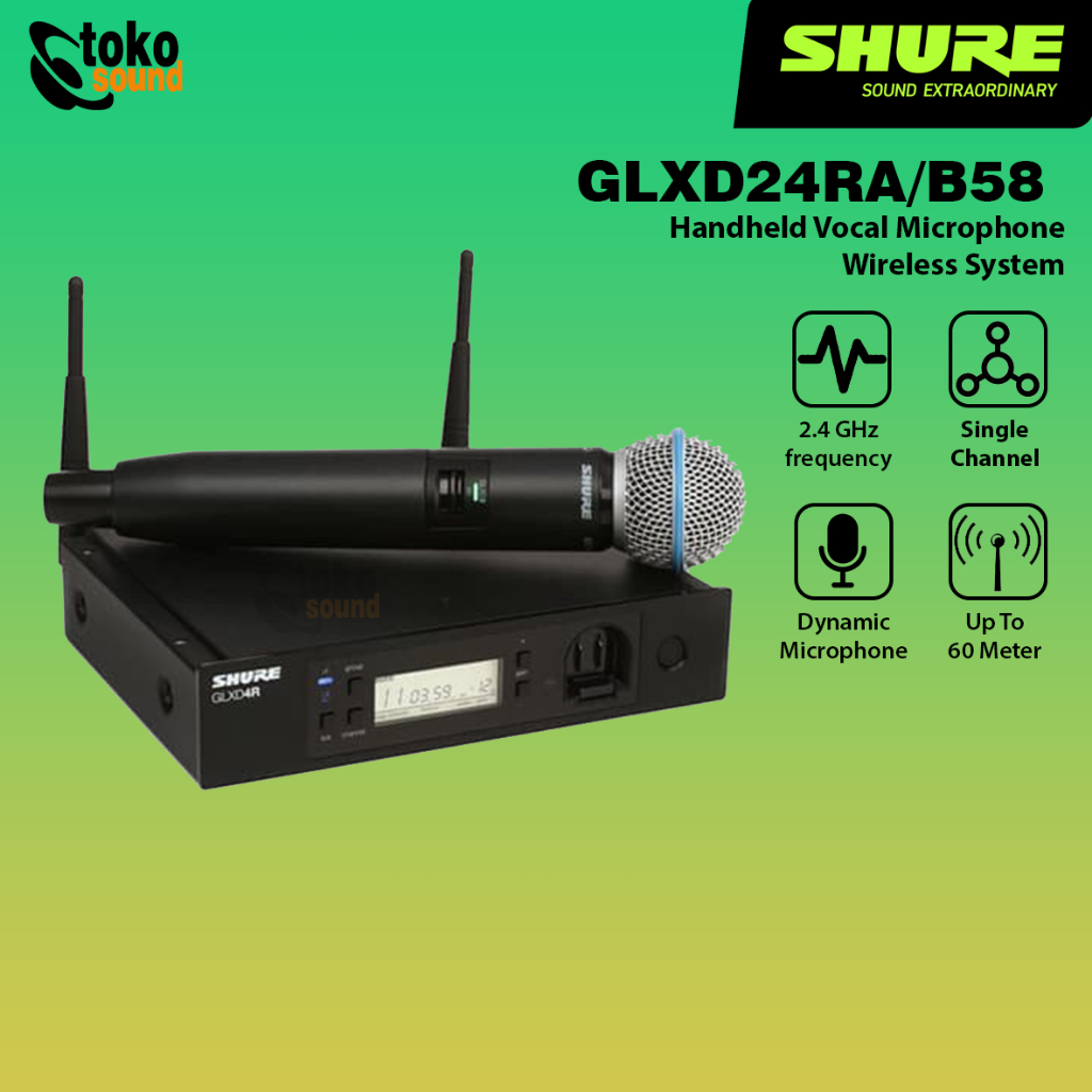Shure GLXD24RA/B58 - Digital Wireless Handheld Mic System Original