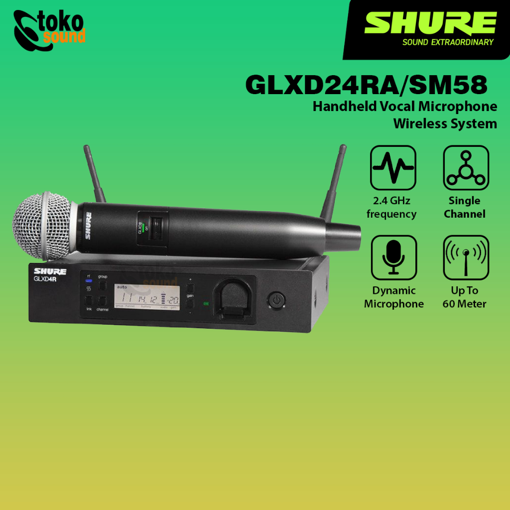 Shure GLXD24RA/SM58 - Digital Wireless Handheld Mic System Original