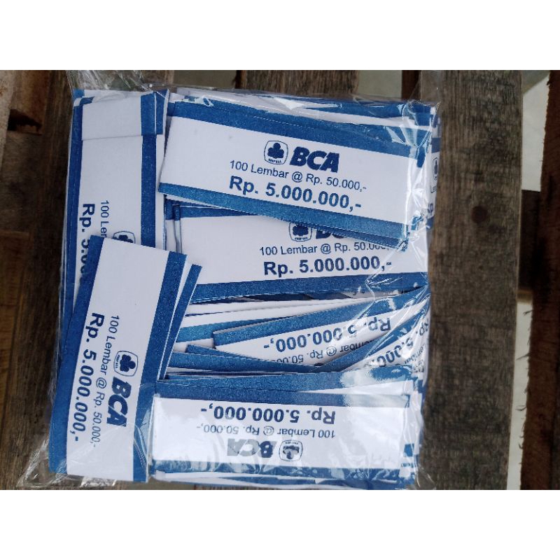 COD SABUK PENGIKAT UANG NOMINAL 50 RIBU (BANK BRI, BNI, MANDIRI, BCA, BSI, BI) ISI 300 PCS
