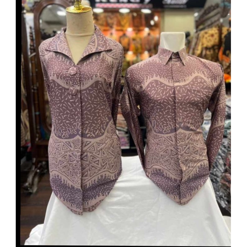 Baju batik couple bahan doby premium