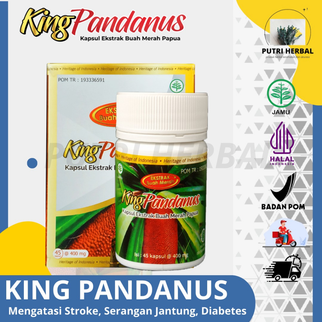 King Pandanus Obat Herbal Ekstak Buah Merah Papua Asli Kapsul isi 60