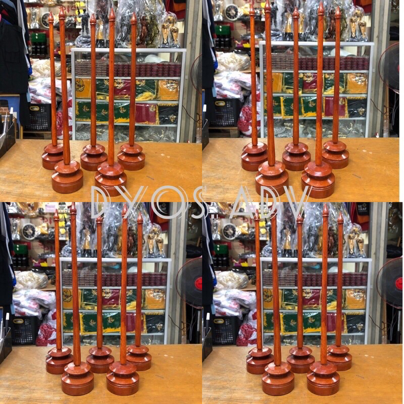 TIANG BENDERA KAYU MEJA TIANG VANDEL MEJA