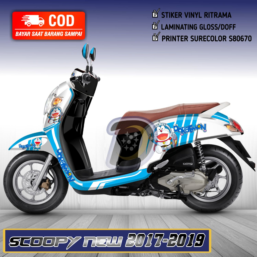 Decal Scoopy New 2017 2019 Striping Honda Scoopy New Stiker Scoopy New Doraemon Type 2