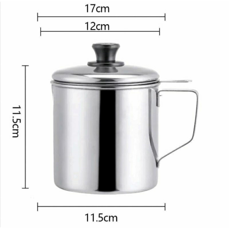 Stainless Steel Oil Pot Saringan Minyak Serbaguna