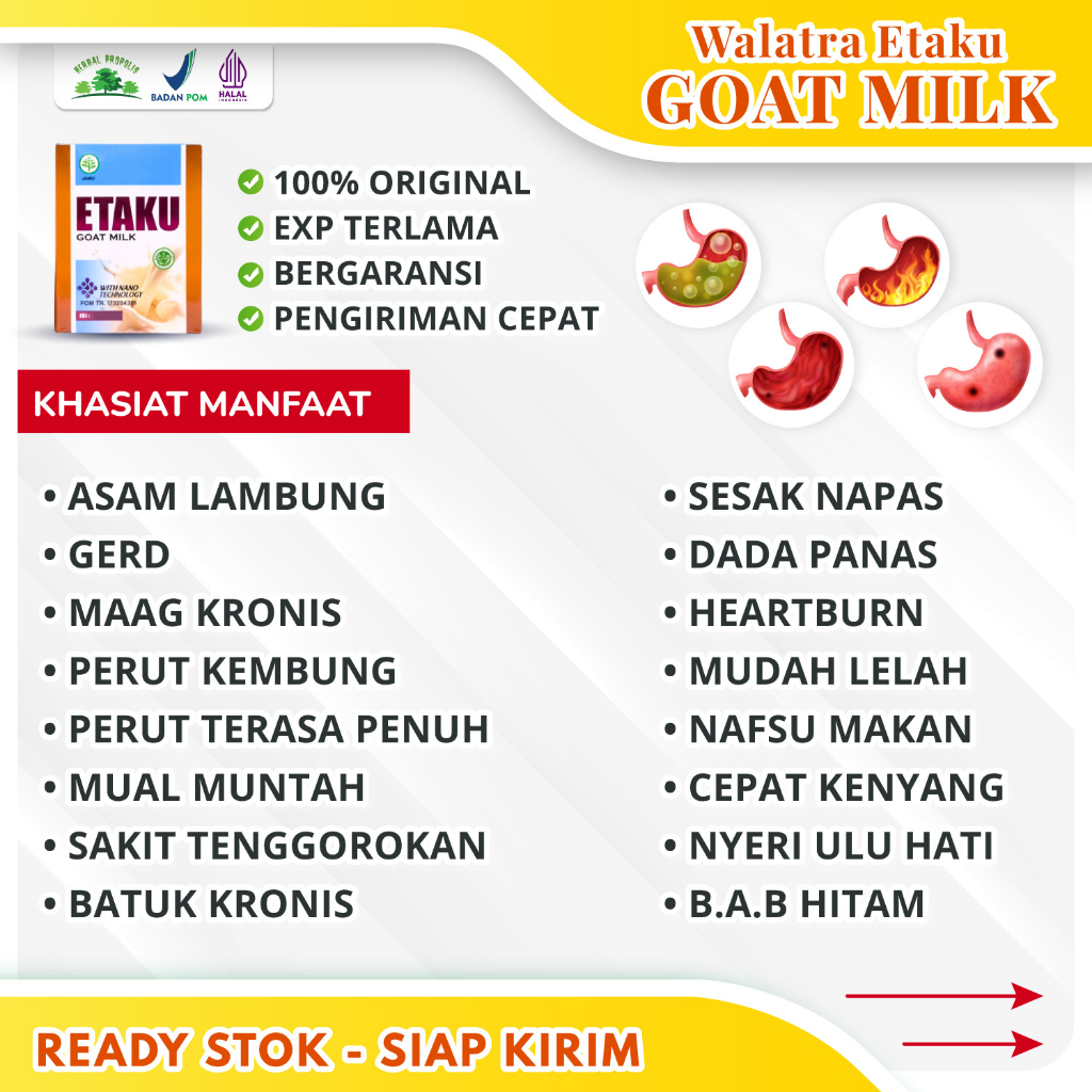 

Susu Kambing Untuk Asam Lambung Naik Ke Dada Maag Kronis Sering Mual Muntah Heartburn ETAKU Goat Milk 100% Asli