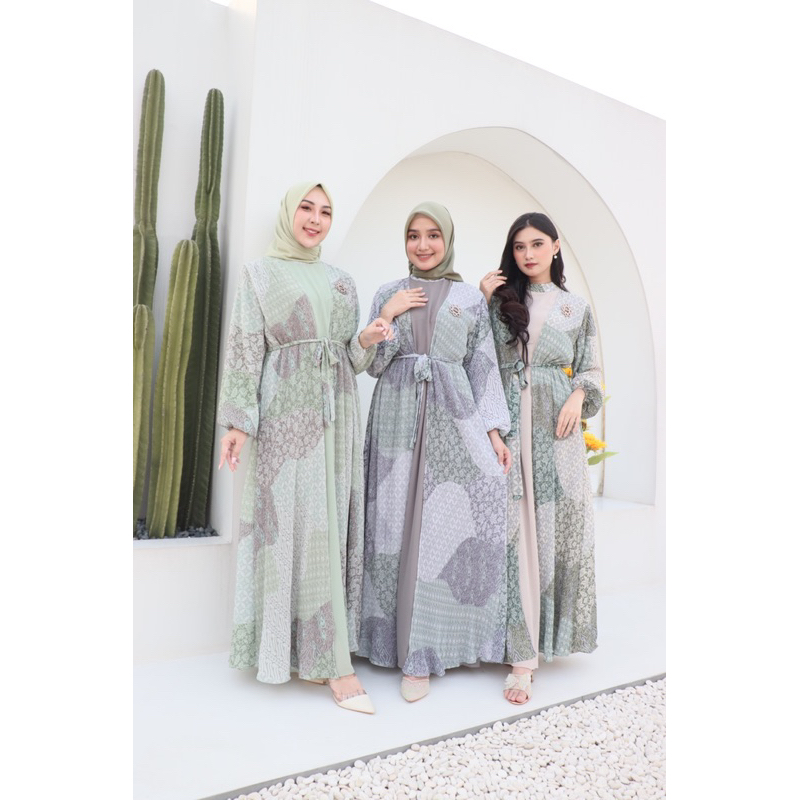 SAKURA ETNIK DRESS CERUTI PLISKEET PREMIUM GIES | GAMIS GIES PREMIUM | OUTFIT KONDANGAN