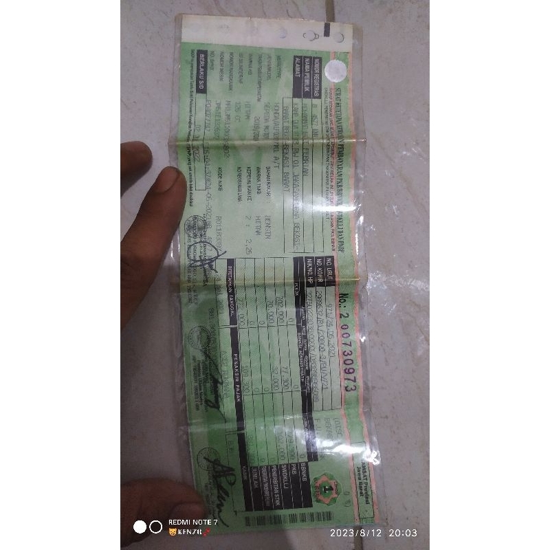 STNK New Vario 125Hitam