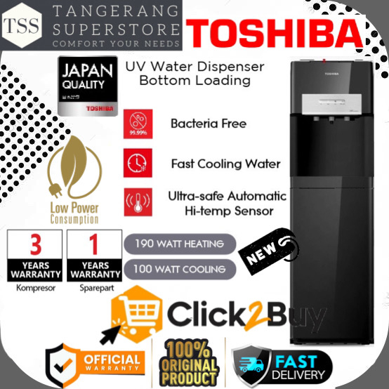 TOSHIBA DISPENSER GALON BAWAH RWF W2035UVBID RWF-W2035UVBID W2035UVBID UV-C VIRUS KILLER BOTTOM LOAD