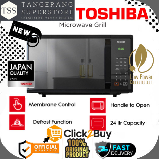 MICROWAVE GRILL TOSHIBA MM-EG24P(BM) MMEG24P BM KAPASITAS 23L MICROWAVE GRILL TOSHIBA LOW WATT