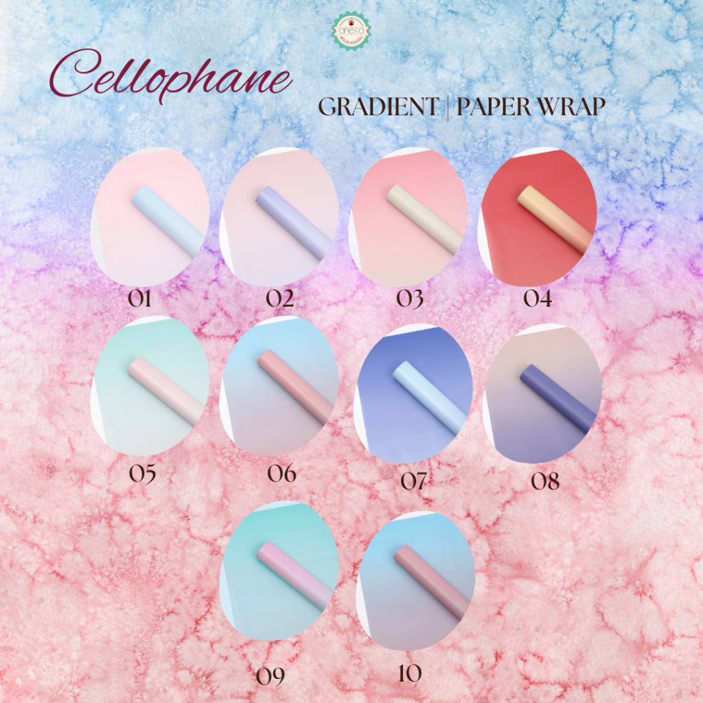 

ANEKA - [ Lembaran ] Kertas Cellophane Buket Bunga [Gradient] Flower Wrapping Paper Celophane