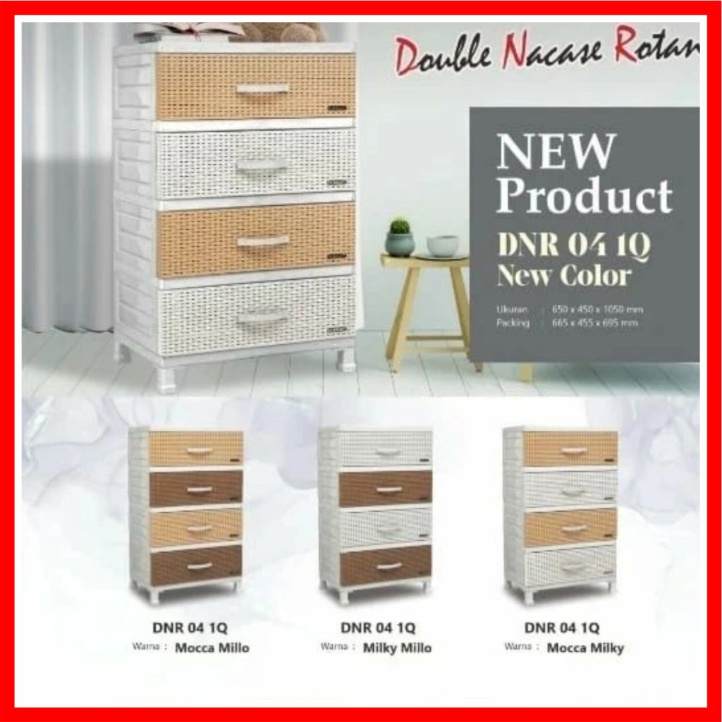 Laci Rotan Plastik / Container Plastik / Drawer Plastik / Susun 4 & Susun 5 NAPOLLY