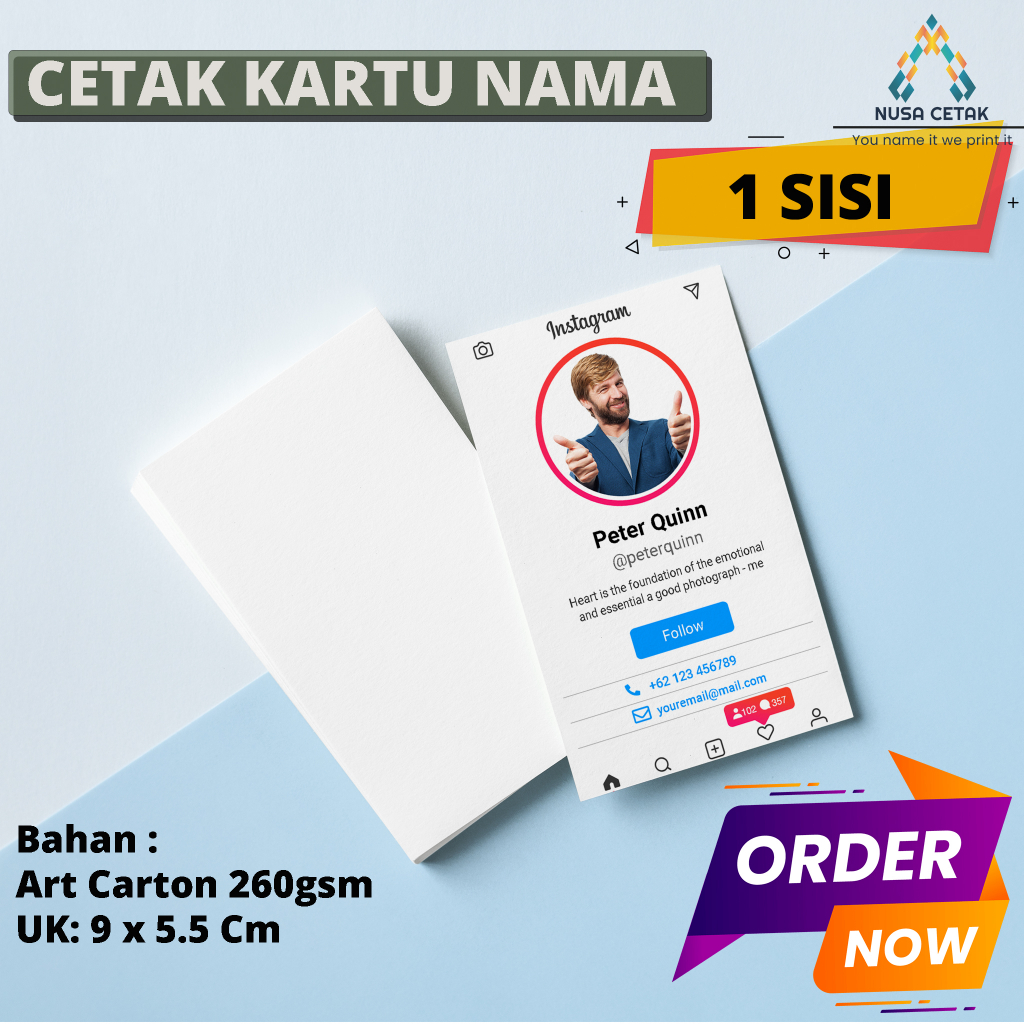 

Cetak / Print Kartu Nama 1 SISI - 1 HARI JADI