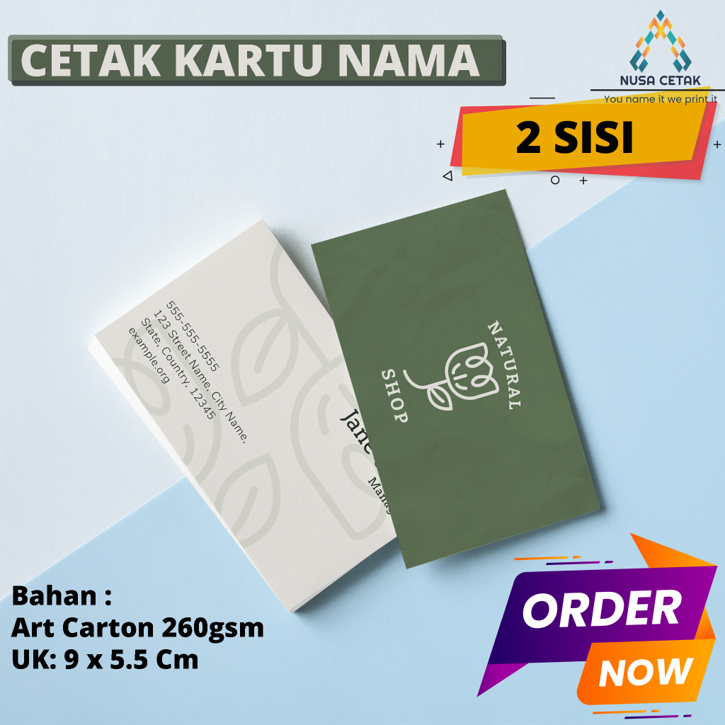 

Cetak / Print Kartu Nama 2 SISI - Murah ! 1 HARI JADI