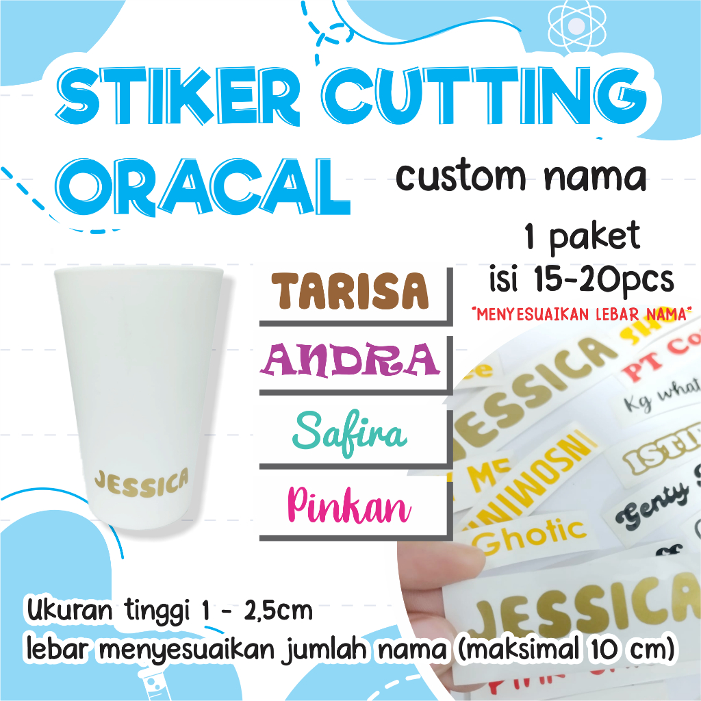 

Stiker cutting oracal / stiker cutting anak / stiker nama anak