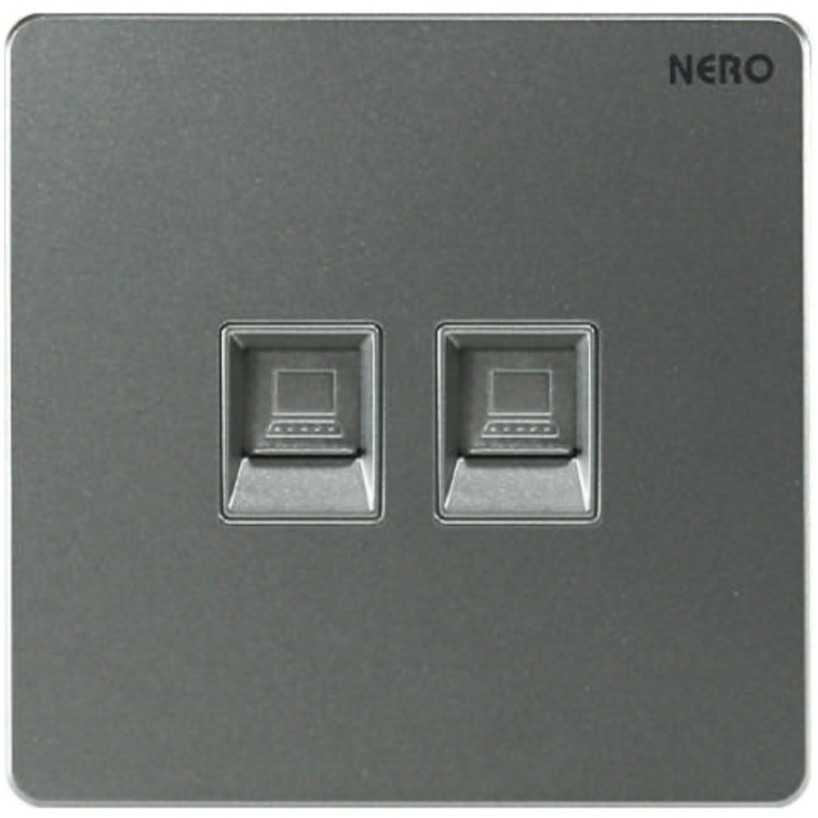 Saklar Data CAT5e 2 Gang casa grey - X2PC2 -GR