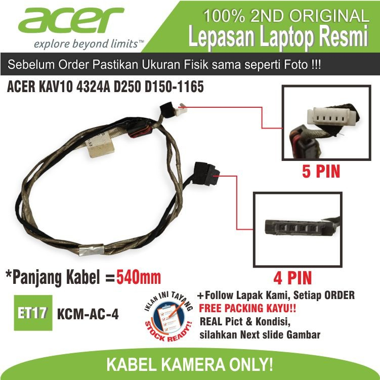ET17 KCM-AC-4 Kabel Webcam Kamera ACER KAV10 4324A D250 D150-1165
