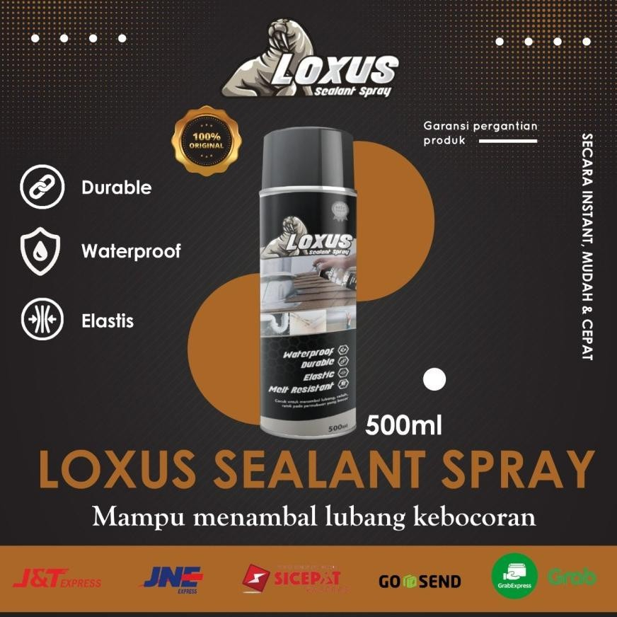 Spray Anti Bocor Loxus Sealant Spray 500ml - Solusi Cepat & Hemat - warna HITAM