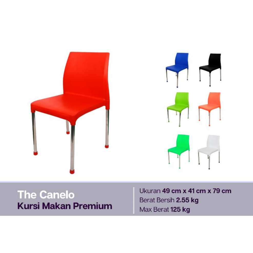 Terlaris Kr21 - Kursi Santai Plastik Canelo Chair Twin Pan / Kursi Taman / Kursi Cafe / Kursi Santai