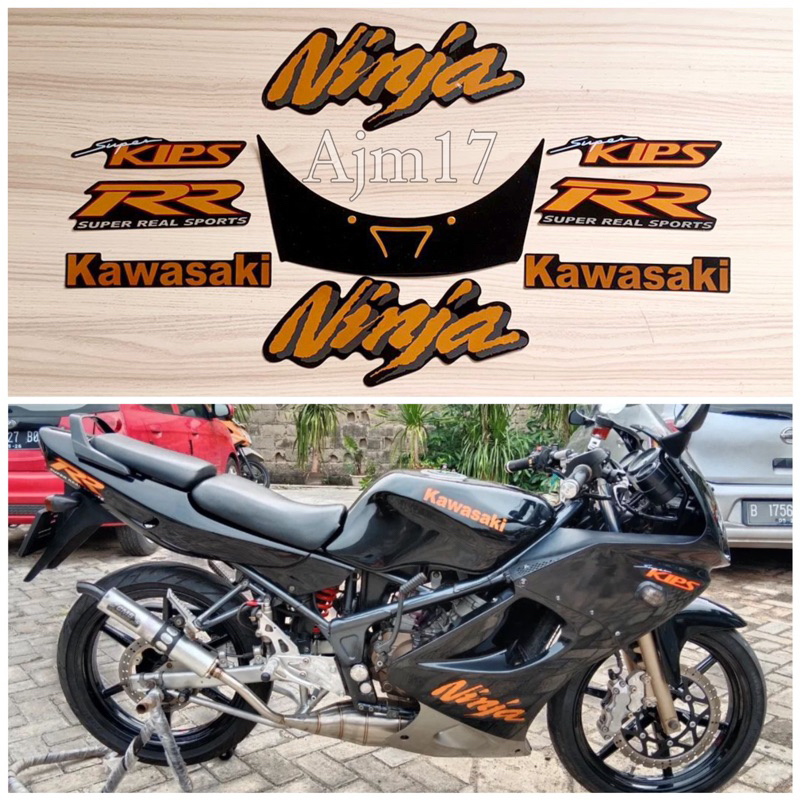 STIKER STRIPING MOTOR NINJA RR 2008 HITAM