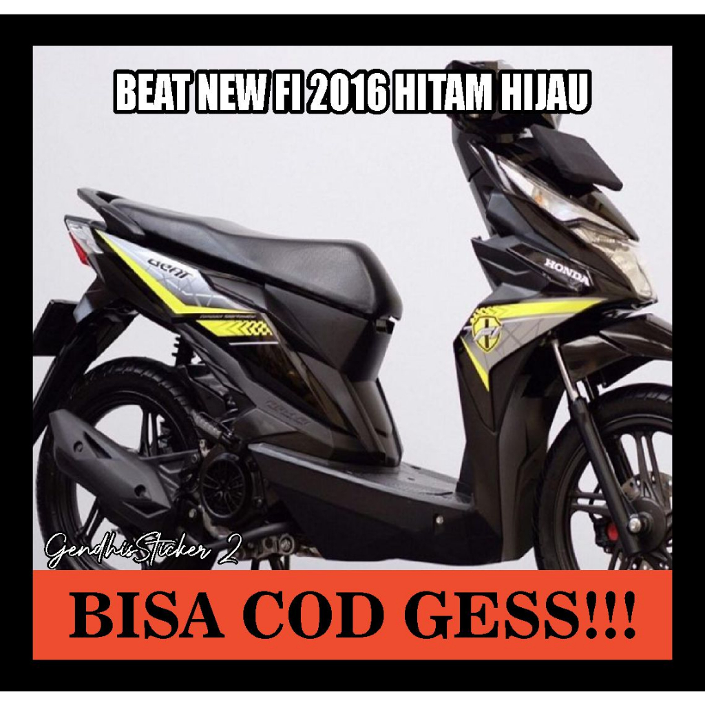 striping honda beat new fi 2016/2017 hitam hijau