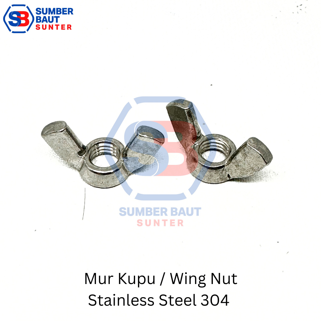 M4 x 0.70 Mur Kuping / Kupu Kupu / Wing Nut Stainless SS304