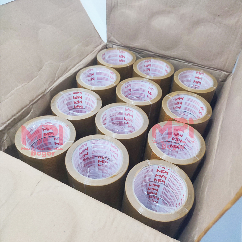 

1 SLOP ( 6 PCS ) - Lakban Coklat - Lakban Bening MPI 45 mm x 100 yard / Lakban Packing - Master Pack