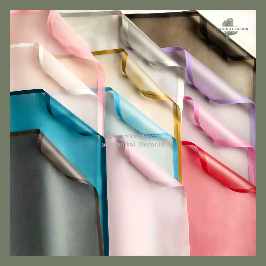 

Color Frame Cellophane Flower Wrapping Paper Transparan List Kertas Buket Waterproof Paper Bunga Korean Wrapping Florist Material Hand Bouquet Kertas Bunga