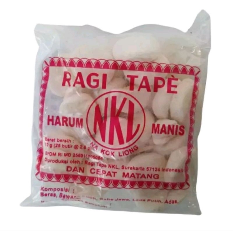 

Ragi Tape Cap NKL 70 Gram/ Bahan Tape