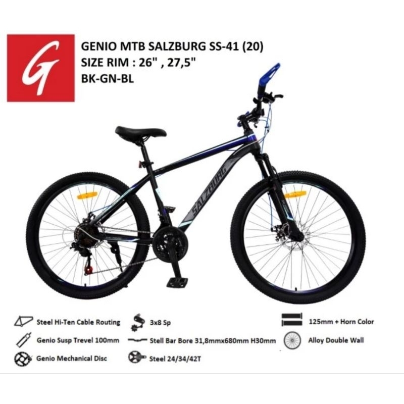 Sepeda MTB 26 27.5 United Genio SalzBurg SS-41 SS41 20.1