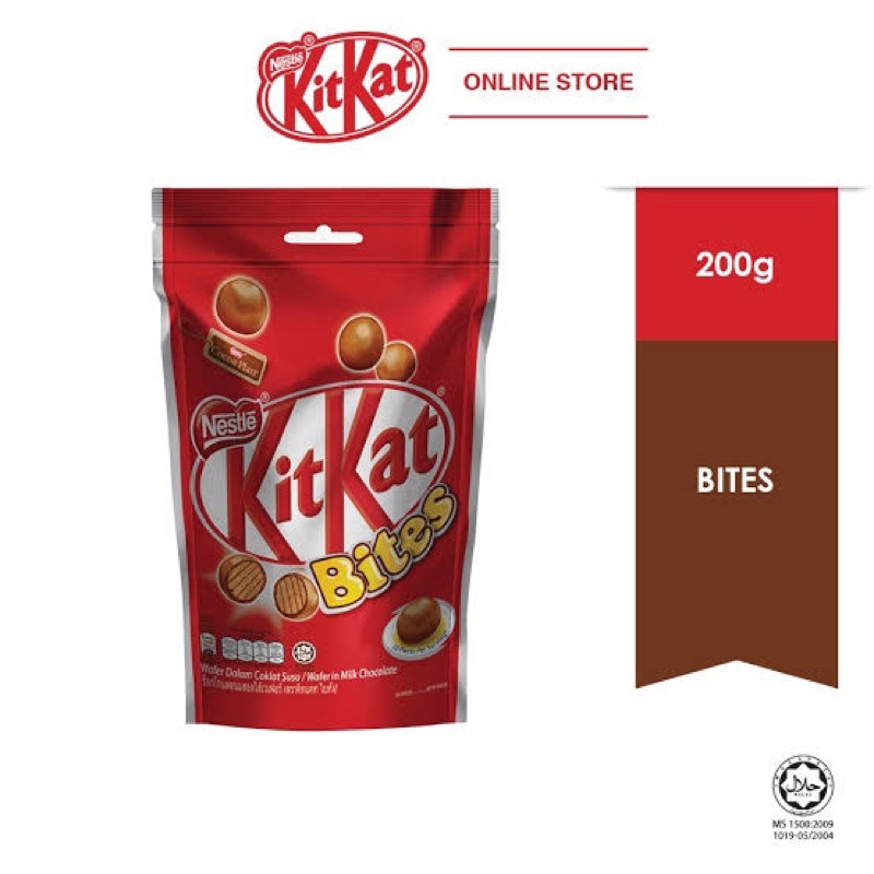 Kit Kat Bites 200 gram Coklat Wafer Ball Kitkat Bola Malaysia