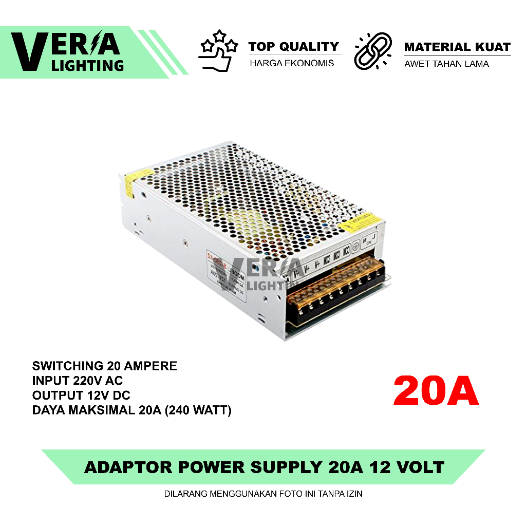 Adaptor Power Supply 12V 20A Switching LED Trafo 20 Ampere